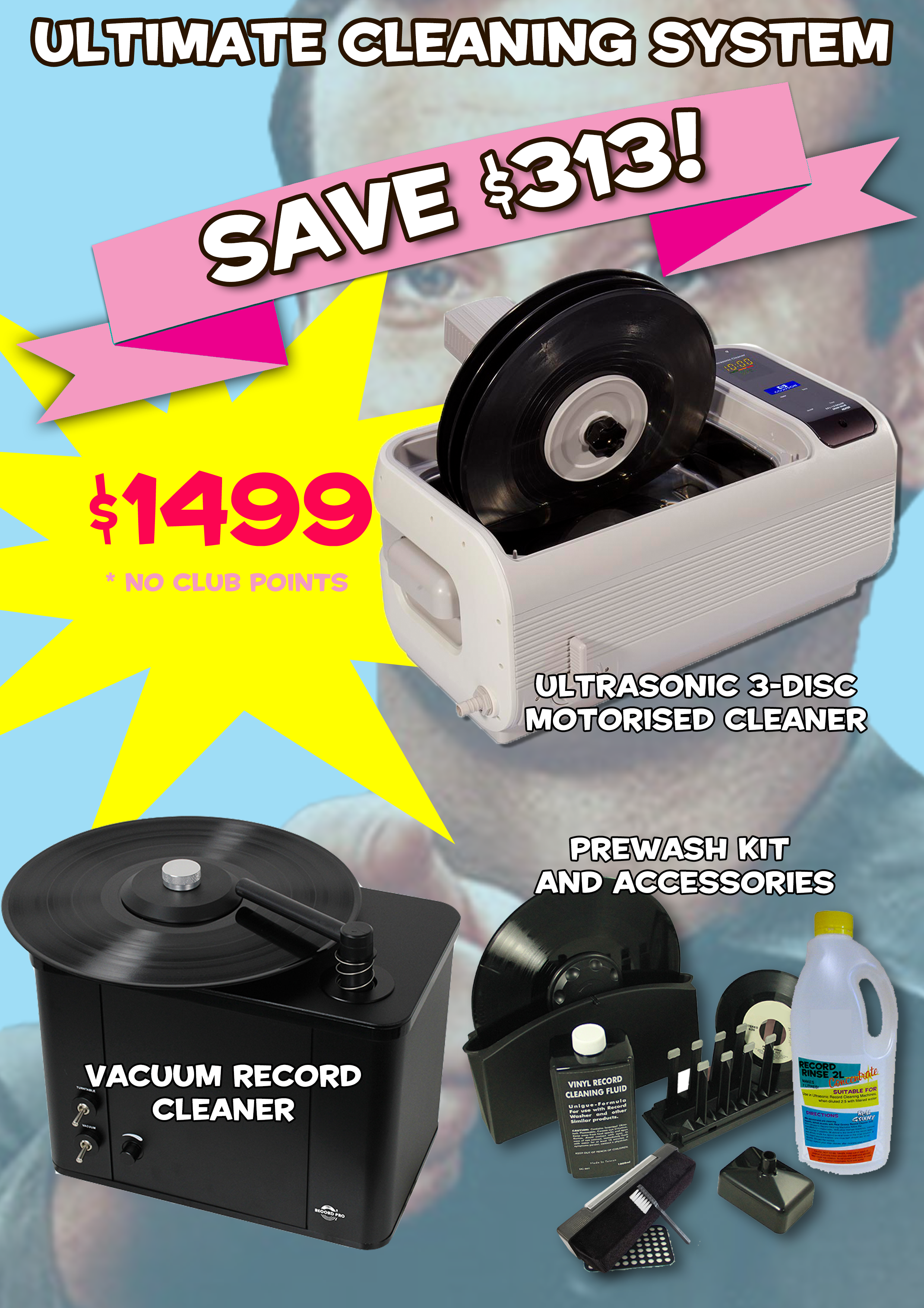 Ultrasonic & Vacuum Record Cleaning System Black